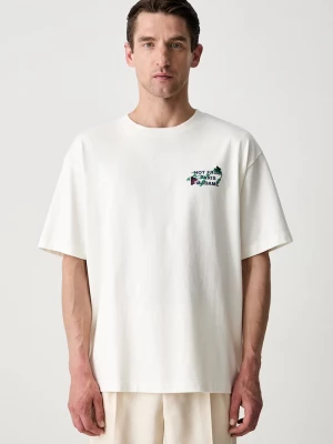 Obrázek produktu Drôle de Monsieur tričko pánské bavlněné Vine Embroidered Slogan Drole de Monsieur béžová