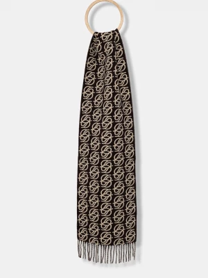 Obrázek produktu Drôle de Monsieur Vlněná šála Drôle de Monsieur L'Echarpe Monogramme Drole de Monsieur hnědá