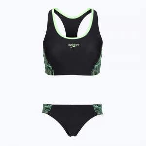Obrázek produktu Dvoudílné dámské plavky Speedo Placement Raceback 2pc anthracite / clover Černá