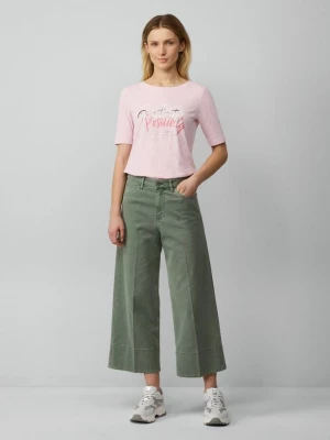 Obrázek produktu Džínové culottes / regular fit / vysoký střih / široké nohavice / lisované záhyby s.Oliver zelená