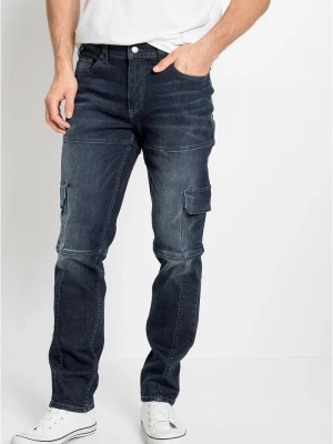 Obrázek produktu Dżinsy bojówki ze stretchem Slim Fit Straight BonPrix niebieski