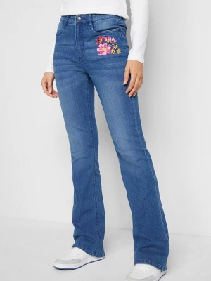 Obrázek produktu Dżinsy bootcut z wysokim stanem i wygodną talią BonPrix niebieski