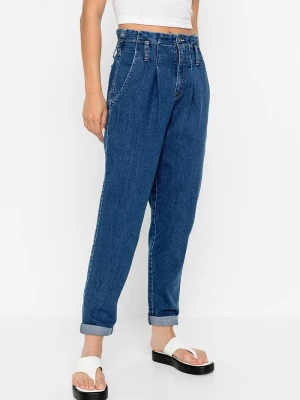 Obrázek produktu Dżinsy Mom, high waist, ze stretchem BonPrix niebieski