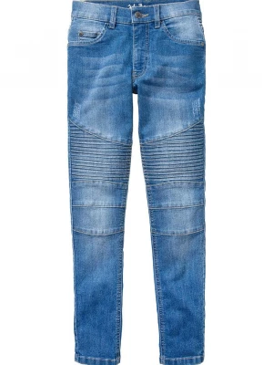 Obrázek produktu Dżinsy o kroju skinny, ze stretchem, regulowanym paskiem, straight BonPrix niebieski