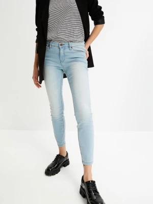 Obrázek produktu Dżinsy Skinny, mid waist, krótsze nogawki BonPrix niebieski