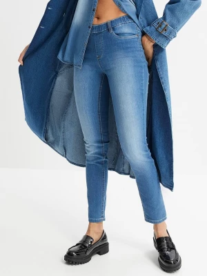 Obrázek produktu Dżinsy Skinny mid waist, z wygodnym paskiem BonPrix niebieski