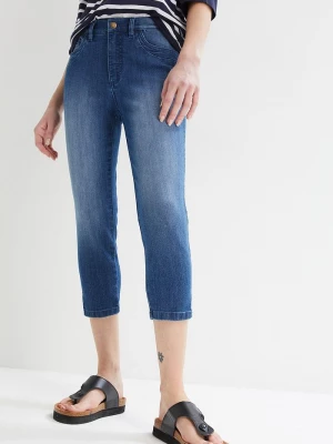 Obrázek produktu Dżinsy Slim Fit, mid waist, dł. za kolano (2 pary) BonPrix niebieski