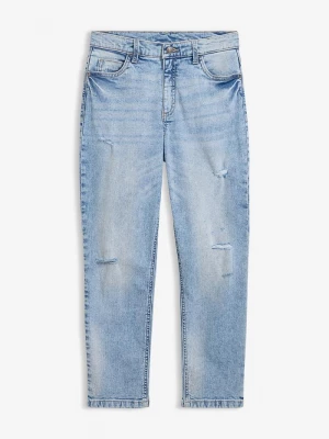 Obrázek produktu Dżinsy, straight, mid waist, cropped BonPrix niebieski