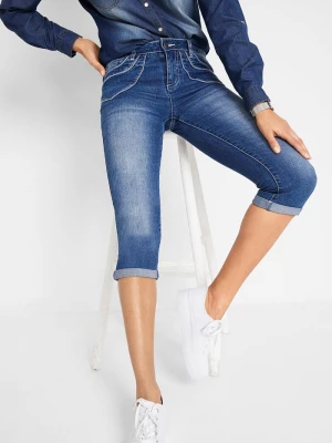 Obrázek produktu Dżinsy straight, mid waist, cropped BonPrix niebieski