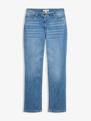 Obrázek produktu Dżinsy straight, mid waist, z wygodnym paskiem BonPrix niebieski