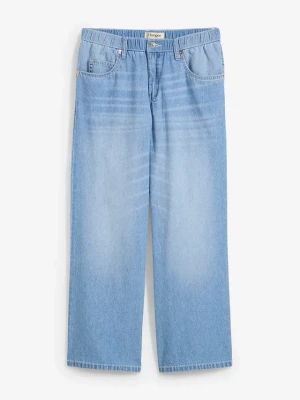Obrázek produktu Dżinsy Straight, mid waist, z wygodnym paskiem, łów stretch, cropped BonPrix niebieski