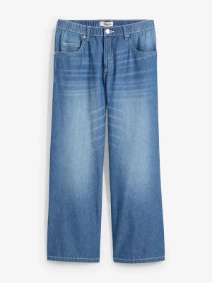 Obrázek produktu Dżinsy Straight, mid waist, z wygodnym paskiem, łów stretch, cropped BonPrix niebieski