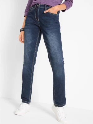 Obrázek produktu Dżinsy straight, mid waist, ze stretchem BonPrix niebieski
