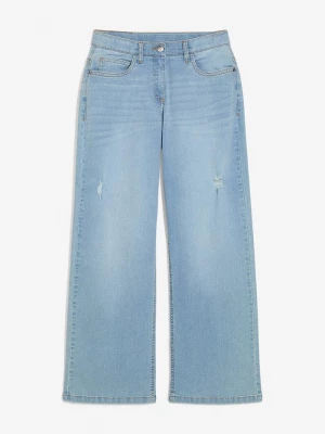 Obrázek produktu Dżinsy wide leg, mid waist BonPrix niebieski