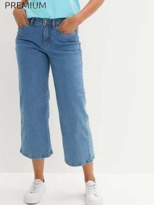 Obrázek produktu Dżinsy Wide Leg, mid waist, cropped BonPrix niebieski