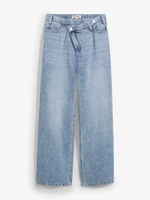 Obrázek produktu Dżinsy Wide Leg, mid waist, low stretch BonPrix niebieski