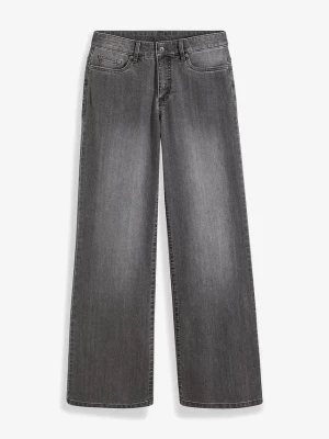 Obrázek produktu Dżinsy wide leg, mid waist, ze stretchem BonPrix szary