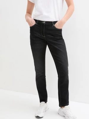 Obrázek produktu Dżinsy ze stretchem o kroju boyfriend, mid waist BonPrix czarny