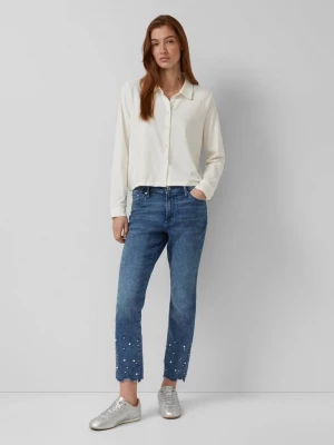 Obrázek produktu Džíny Betsy ke kotníkům / Slim Fit / Mid Rise / Slim Leg / perleťové detaily s.Oliver modrá