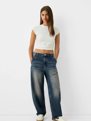 Obrázek produktu Džíny Relaxed Fit Bershka tmavě modrá