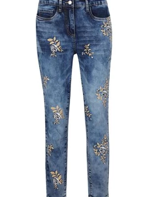 Obrázek produktu Džíny Slim Fit s květinovou výšivkou BonPrix