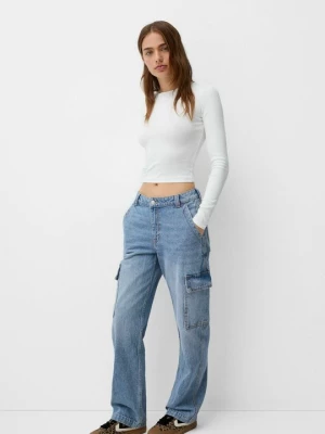 Obrázek produktu Džíny Straight Fit Bershka světlemodrý denim