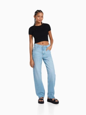 Obrázek produktu Džíny Straight Fit Bershka světlemodrý denim
