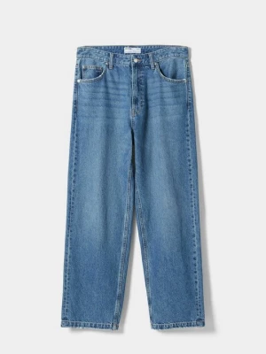 Obrázek produktu Džíny Straight Fit Bershka tmavě modrá