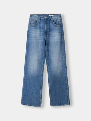 Obrázek produktu Džíny Straight Fit Bershka tmavě modrá
