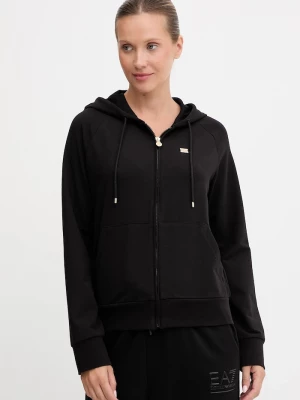 Obrázek produktu EA7 Emporio Armani rozepínací mikina s kapucí dámská s bavlnou černá