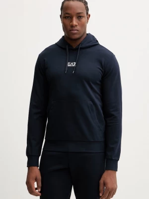 Obrázek produktu EA7 Emporio Armani mikina kapucí pánská bavlněná elastanem námořnická modř