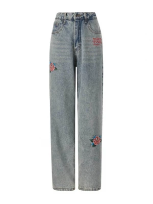 Obrázek produktu Ed Hardy Džíny 'Blooming Death' modrá