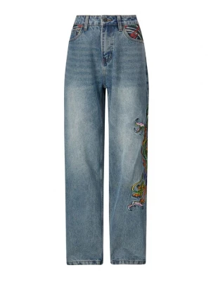 Obrázek produktu Ed Hardy Džíny 'Crawling Dragon' modrá džínovina / zelená
