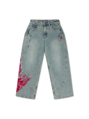 Obrázek produktu Ed Hardy Džíny 'Dragon' světlemodrá / grenadina