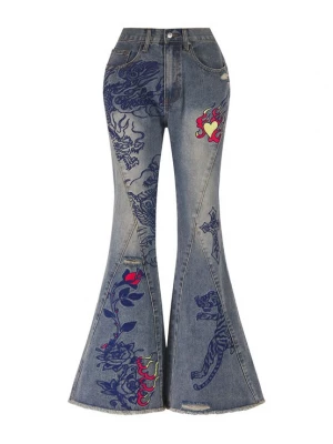 Obrázek produktu Ed Hardy Džíny modrá / červená