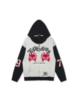 Obrázek produktu Ed Hardy Kardigan '1971' slonová kost / ohnivá červená / černá