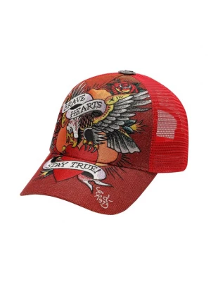 Obrázek produktu Ed Hardy Kšiltovka 'Brave Hearts' kaštanově hnědá / grenadina / černá / bílá