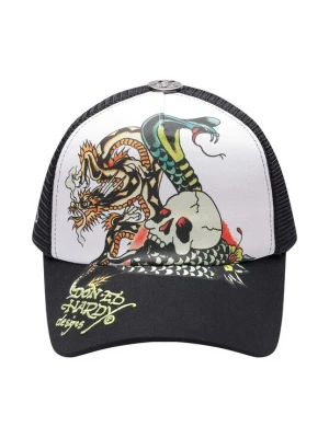 Obrázek produktu Ed Hardy Kšiltovka 'Snake and Skull' zelená / černá / bílá
