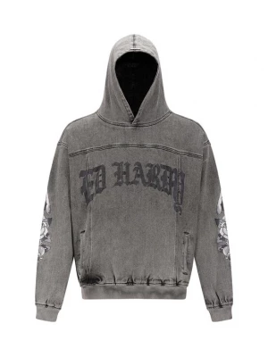 Obrázek produktu Ed Hardy Mikina 'Eagle Drag Rose' šedá / černá / černá džínovina / bílá