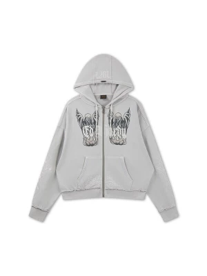 Obrázek produktu Ed Hardy Mikina 'Gothic Stud' šedá / černá / bílá