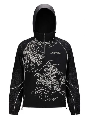 Obrázek produktu Ed Hardy Přechodná bunda 'Battle Dragon' černá / bílá
