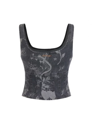 Obrázek produktu Ed Hardy Top kouřově modrá / modrá džínovina