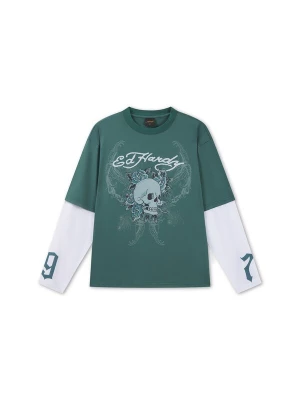 Obrázek produktu Ed Hardy Tričko '1971 Skull' mátová / nefritová / černá / bílá
