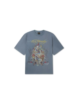 Obrázek produktu Ed Hardy Tričko 'Dragon City Diamante' modrá