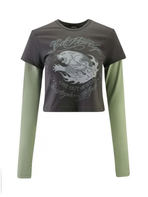 Obrázek produktu Ed Hardy Tričko 'Hellcat' tmavě šedá
