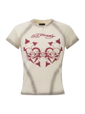 Obrázek produktu Ed Hardy Tričko světle béžová / červená