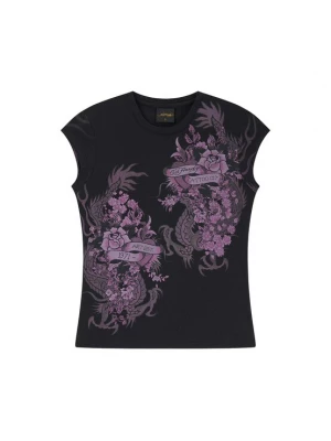Obrázek produktu Ed Hardy Tričko 'Tattoo City' orchidej / ostružinová / černá