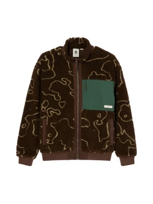 Obrázek produktu ELEMENT Fleecová mikina tmavě hnědá / khaki / tmavě zelená / bílá