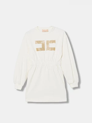 Obrázek produktu Elisabetta Franchi Dětské bavlněné šaty Elisabetta Franchi béžová