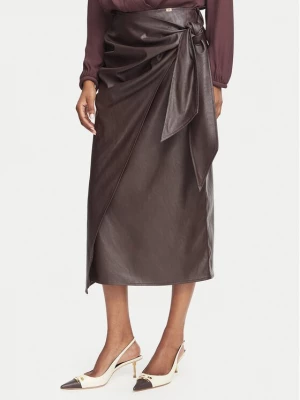 Obrázek produktu Elisabetta Franchi Sukně z imitace kůže GO-218-66E2-V320 Tmavě hnědá Regular Fit